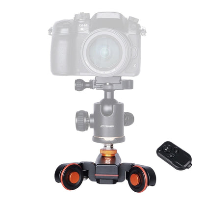 YELANGU L4X Camera Wheel Dolly II Electric Track Slider 3-Wheel Video Pulley Rolling Dolly Car with Remote Control for DSLR / Home DV Cameras, GoPro, Smartphones, Load: 3kg, L4X Dolly Car Black