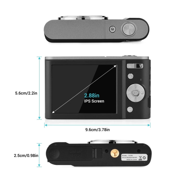 DC302 2.88 inch 44MP 16X Zoom 2.7K Full HD Digital Camera Children Card Camera, EU Plug, DC302, EU Plug