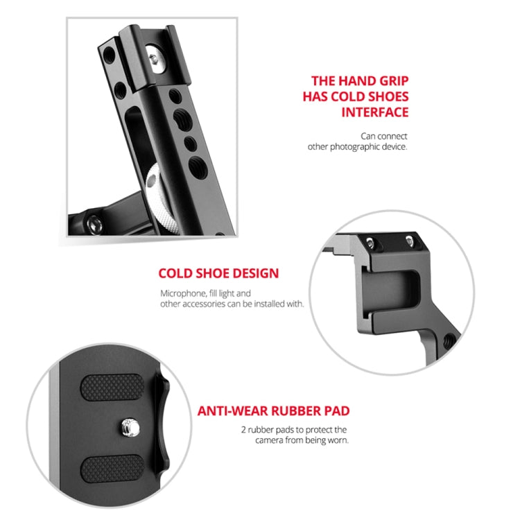 YELANGU C22 YLG0334B Video Camera Cage Stabilizer with Handle for Canon EOS R5/R6, YLG0334B