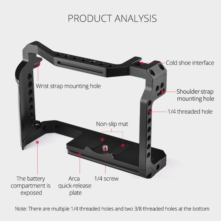 YELANGU C22 YLG0334B Video Camera Cage Stabilizer with Handle for Canon EOS R5/R6, YLG0334B