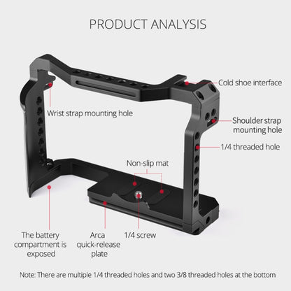 YELANGU C22 YLG0334B Video Camera Cage Stabilizer with Handle for Canon EOS R5/R6, YLG0334B