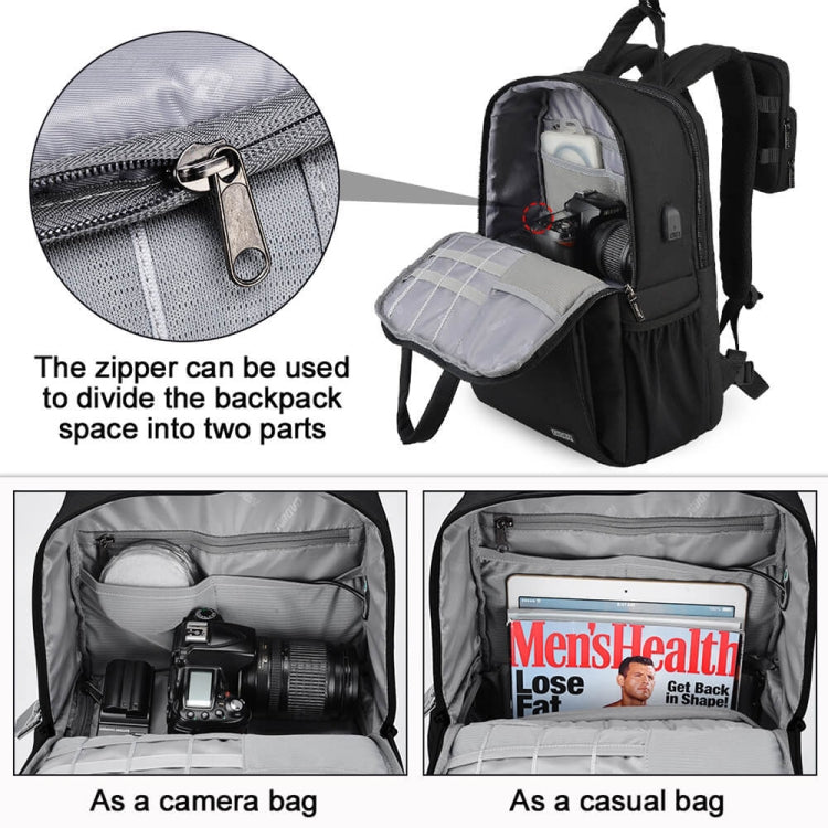 CADeN L5 III Multi-function Digital Camera Dual Shoulders Bag Backpack