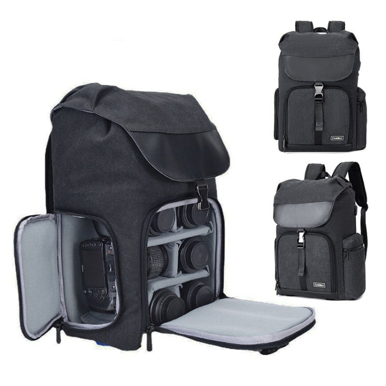 CADeN M8 Side Open Canvas Large Capacity Photography Backpack Shoulder Bag, M8 Side Open
