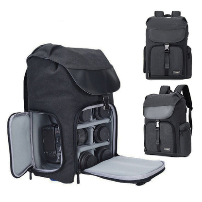 CADeN M8 Side Open Canvas Large Capacity Photography Backpack Shoulder Bag, M8 Side Open