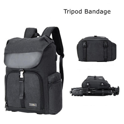 CADeN M8 Side Open Canvas Large Capacity Photography Backpack Shoulder Bag, M8 Side Open