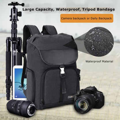 CADeN M8 Side Open Canvas Large Capacity Photography Backpack Shoulder Bag, M8 Side Open