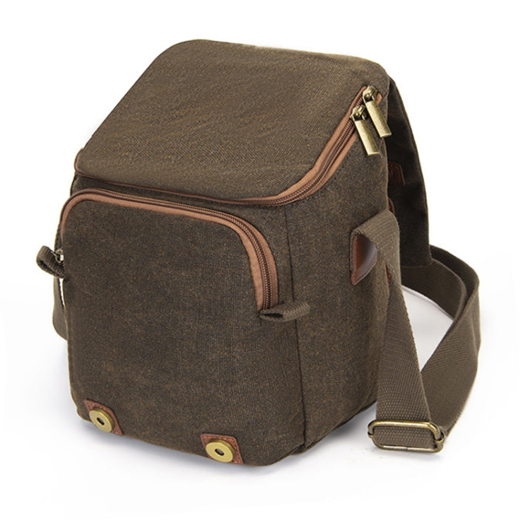 CADEN N1 Large Retro Multifunctional Canvas Waterproof Digital Camera Photography Shoulder Bag, N1 Large Coffee