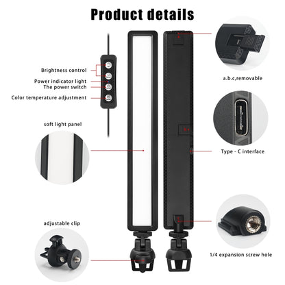 LUXCeO WS66 USB LED Live Video Light 2500K-9000K Bi-color Laptop Conference Fill Light, WS66