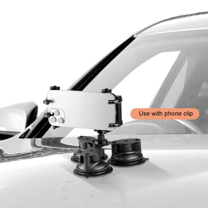 Single Suction Cup Mount Phone Holder with Tripod Adapter & Steel Tether & Safety Buckle, Single Suction Cup Phone Holder