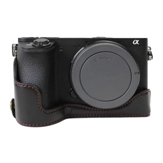1/4 inch Thread PU Leather Camera Half Case Base for Sony ILCE-A6500 / A6500, For Sony ILCE-A6500 / A6500