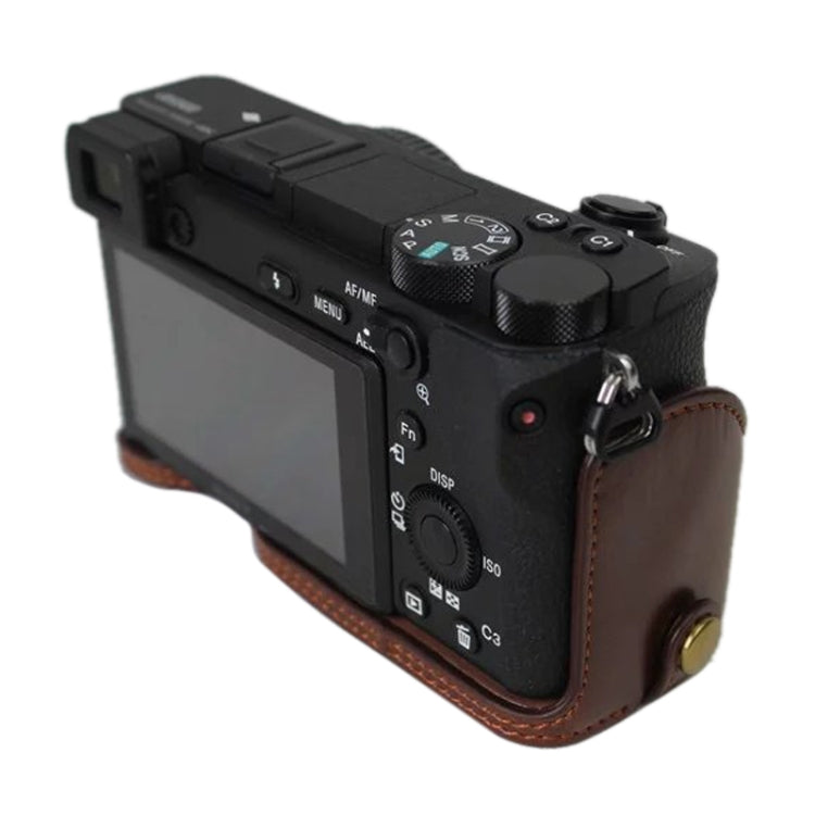 1/4 inch Thread PU Leather Camera Half Case Base for Sony ILCE-A6500 / A6500, For Sony ILCE-A6500 / A6500
