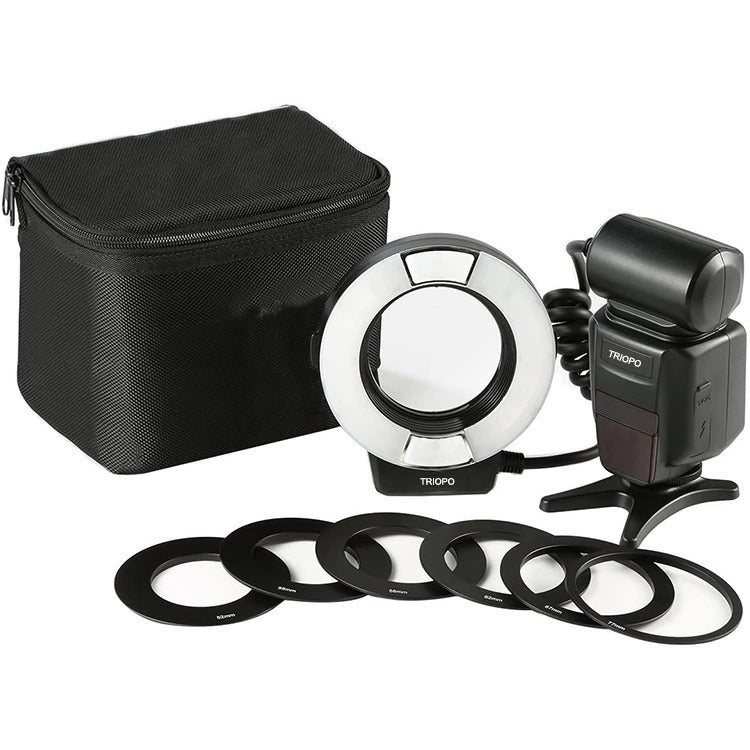 TRIOPO TR-15EX Macro Ring TTL Flash Light with 6 Different Size Adapter Rings For Canon E-TTL