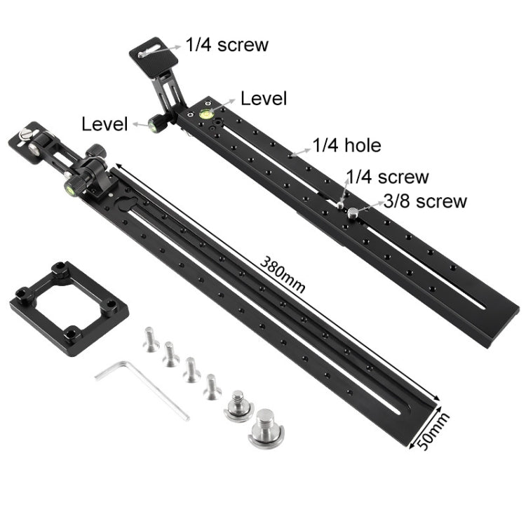 BEXIN VR-380 380mm Length Aluminum Alloy Extended Quick Release Plate for Manfrotto / Sachtler, VR-380