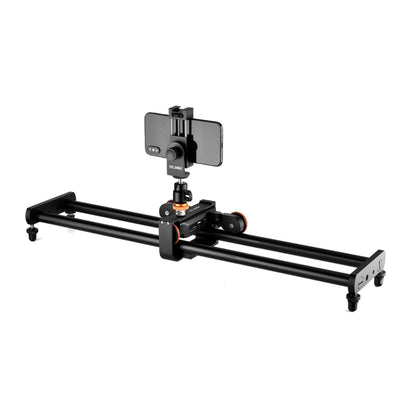 YELANGU L60E 60cm Slide Rail Track + L4 3-Wheel Video Dolly with Phone Clamp & Ballhead, L60E+L4X+PC03+Ballhead