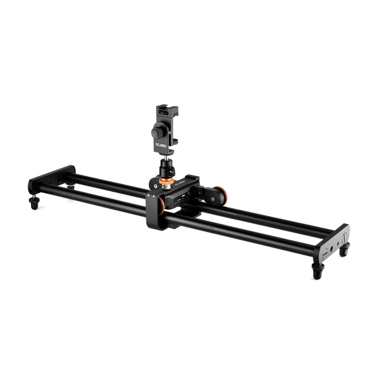 YELANGU L60E 60cm Slide Rail Track + L4 3-Wheel Video Dolly with Phone Clamp & Ballhead, L60E+L4X+PC03+Ballhead