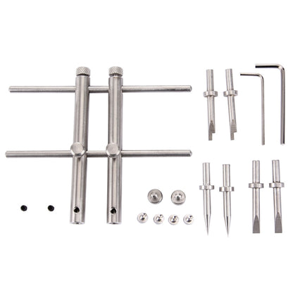 LRT-03 Professional DSLR Camera Lens Stainless Steel Spanner Wrench Open Repair Tool Kit with 3 Pairs of Spare Head