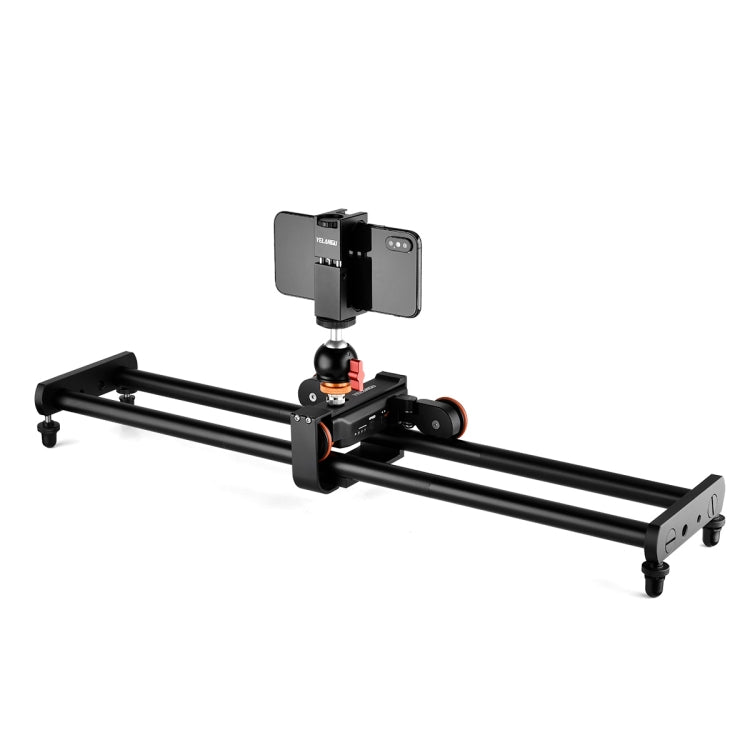 YELANGU L60E 60cm Slide Rail Track + L4 3-Wheel Video Dolly with PC142 Phone Clamp & Ballhead, L60E+L4X+PC142+T1