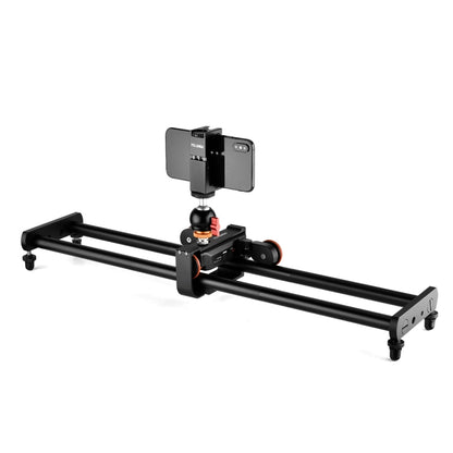 YELANGU L60E 60cm Slide Rail Track + L4 3-Wheel Video Dolly with PC142 Phone Clamp & Ballhead, L60E+L4X+PC142+T1