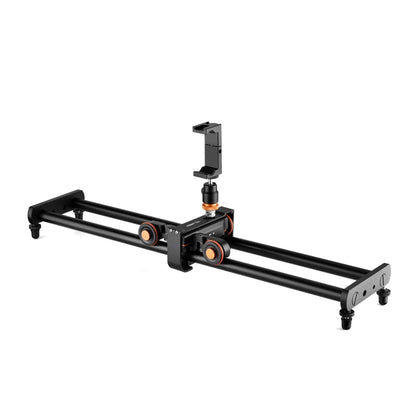 YELANGU L60E 60cm Slide Rail Track + L4 3-Wheel Video Dolly with PC142 Phone Clamp & Ballhead, L60E+L4X+PC142+Ballhead