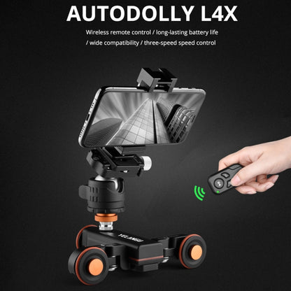 YELANGU L4X Camera Wheel Dolly + PC141 Phone Clamp with Remote, Load: 3kg, L4X Dolly+ PC141 Phone Clamp