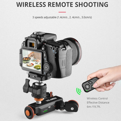 YELANGU L4X Camera Wheel Dolly + PC142 Phone Clamp with Remote, Load: 3kg, L4X Dolly+ PC142 Phone Clamp