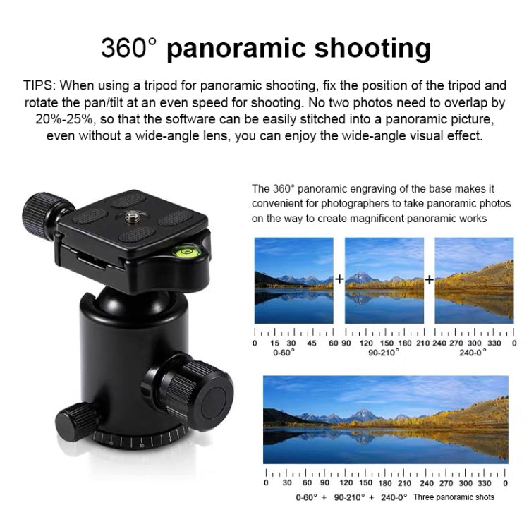 TRIOPO D-2A 360 Degree Rotation Aluminum Alloy Tripod 36mm Ball Head with Quick Release Plate, D-2A