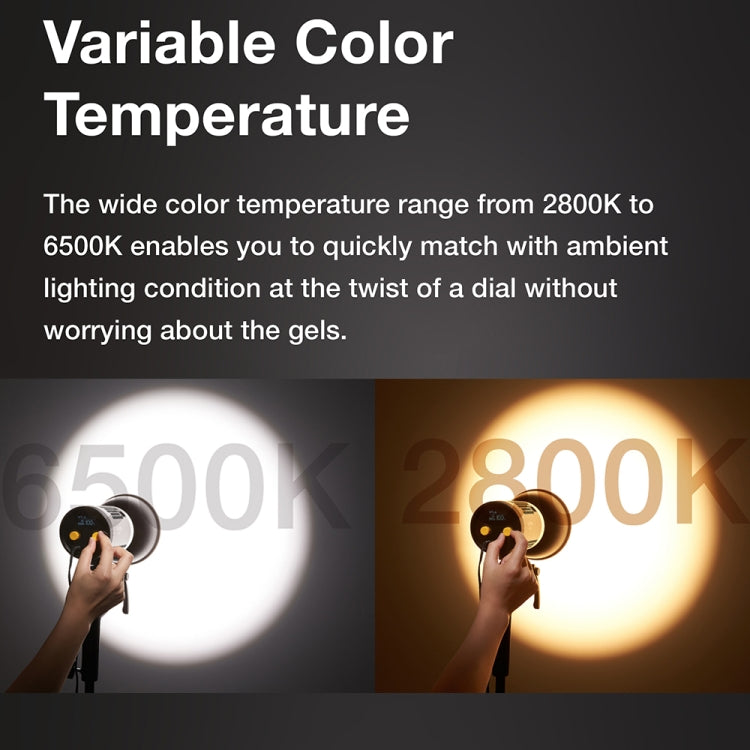 Godox ML60BI 60W LED Light 2800-6500K Brightness Adjustment Video Studio Flash Light, ML60BI