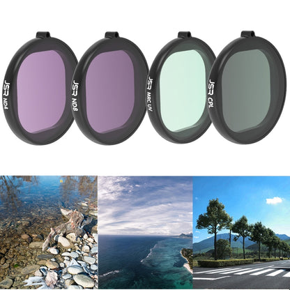 JSR Round Housing 4 in 1 UV+CPL+ND4+ND8 Lens Filter for GoPro HERO8 Black, 4 in 1 Lens
