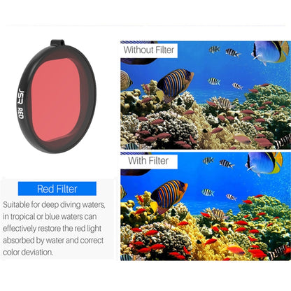 JSR Round Housing Diving 6 in 1 UV + CPL + 16X Macro + Red + Yellow + Purple Lens Filter for GoPro HERO8 Black, 6 in 1 Lens