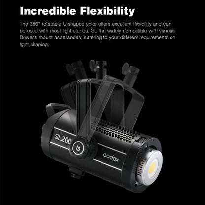 Godox SL200II 200W 5600K Daylight-balanced LED Light Studio Continuous Photo Video Light, SL200II
