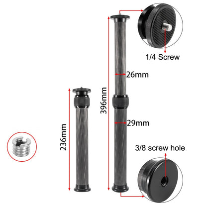 BEXIN P292C 236mm-396mm Tripod Extension Pole Carbon Fiber Center Column Tripod Extender, P292C