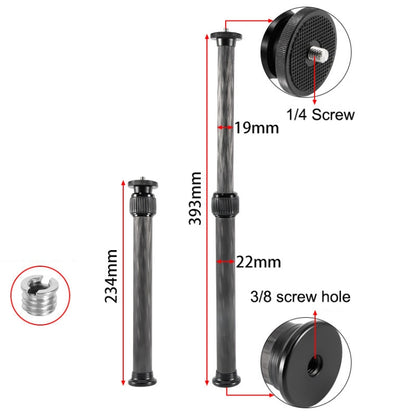 BEXIN P222C 234mm-393mm Tripod Extension Pole Carbon Fiber Center Column Tripod Extender, P222C