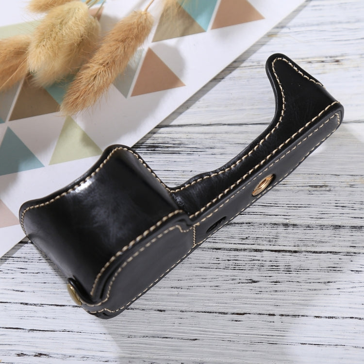 1/4 inch Thread PU Leather Camera Half Case Base for Sony Alpha 6100 / A6100, For Sony Alpha 6100 / A6100