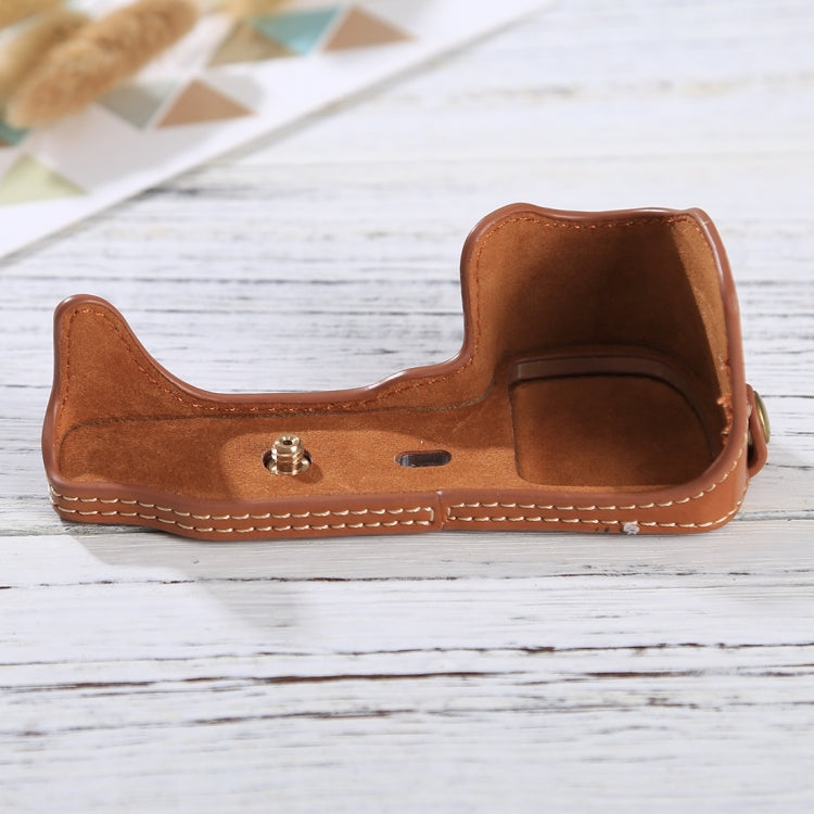 1/4 inch Thread PU Leather Camera Half Case Base for Sony Alpha 6100 / A6100, For Sony Alpha 6100 / A6100