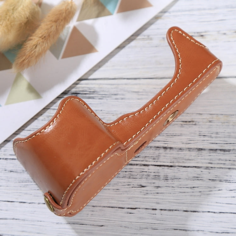 1/4 inch Thread PU Leather Camera Half Case Base for Sony Alpha 6100 / A6100, For Sony Alpha 6100 / A6100