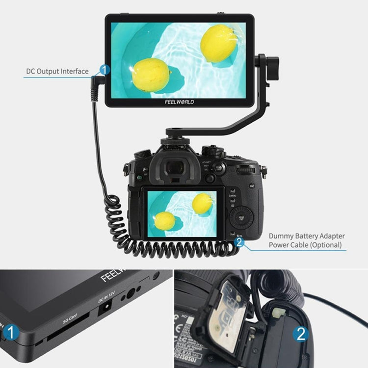 FEELWORLD F6 Plus V2 6 inch 3D LUT Touch Screen DSLR Camera Field Monitor, IPS FHD1920x1080 4K HDMI Input & Output, with Tilt Arm, F6 Plus V2