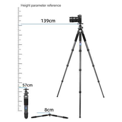 BEXIN RC294 Portable Collapsible Carbon Fiber Camera Tripod, RC294