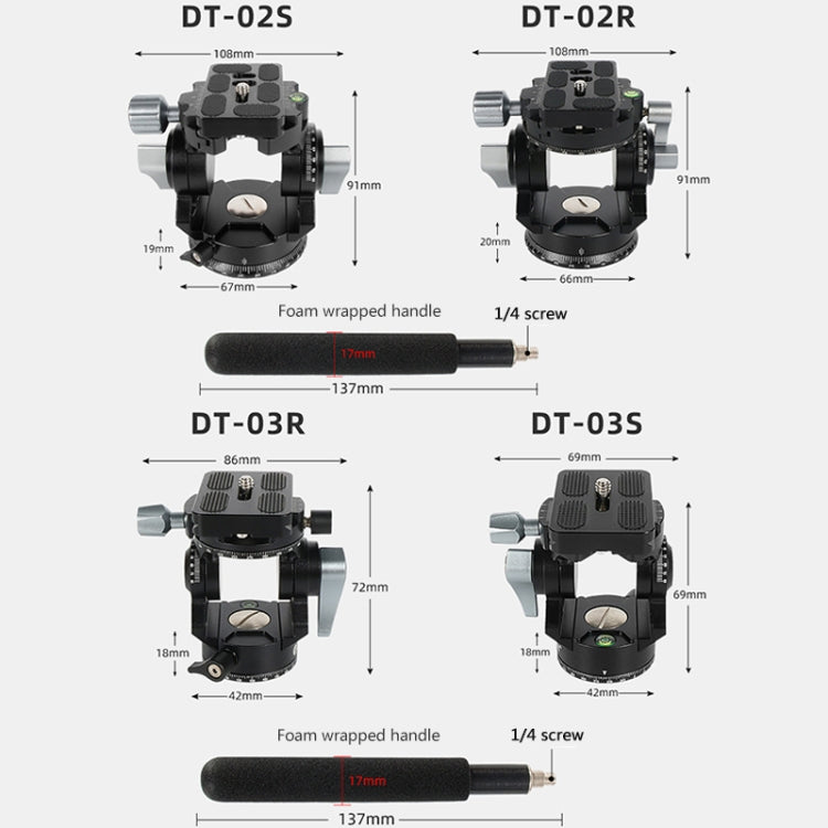 BEXIN DT-03S/S 360 Degree Panorama Heavy Duty Tripod Action Fluid Drag Head with Quick Release Plate, DT-03S/S