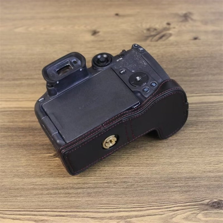 For Canon EOS R7 1/4 inch Thread PU Leather Camera Half Case Base, For Canon EOS R7