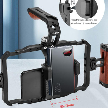 YELANGU LW101 Vlogging Live Broadcast LED Selfie Light Mic Smartphone Video Rig Handles Stabilizer Kits, LW101