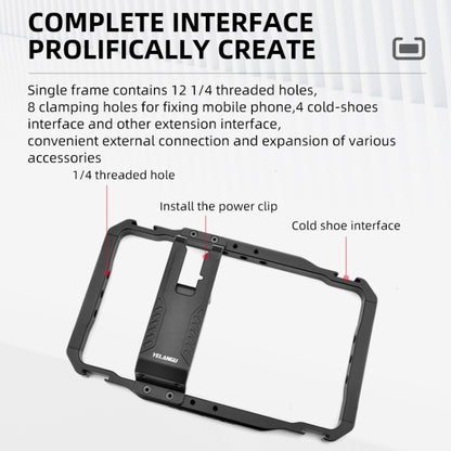 YELANGU LW-B01-1 Vlogging Live Broadcast Smartphone Video Rig Metal Cage, LW-B01-1