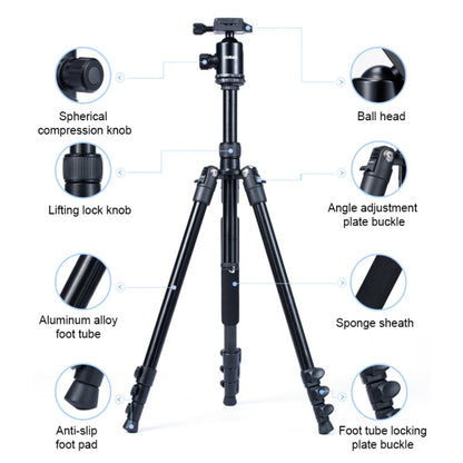 TRIOPO Oubao A-308S Adjustable Portable  Aluminum Alloy Tripod with Ball Head for SLR Camera, A-308S