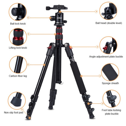 TRIOPO Oubao A-208S Adjustable Portable  Aluminum Alloy Tripod with Ball Head for SLR Camera, A-208S