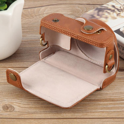 For Sony ZV-1F Vlog Camera Full Body Leather Camera Case Bag with Strap, For Sony ZV-1F