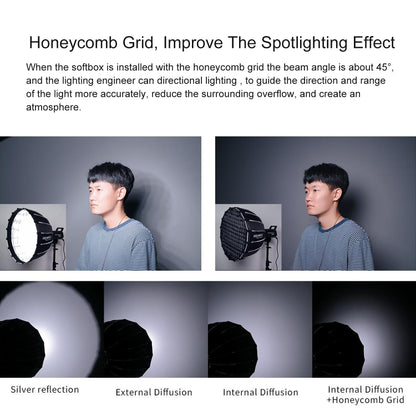 FEELWORLD FSP60 60cm Parabolic Softbox Quick Release Diffuser with Bowens Mount, FSP60 60cm