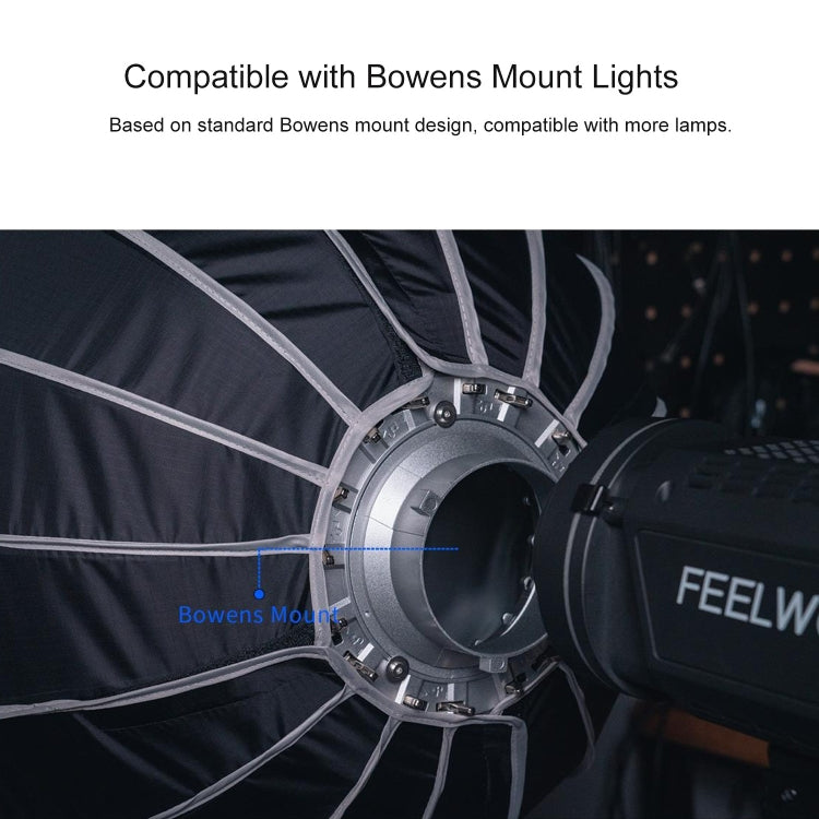 FEELWORLD FSP60 60cm Parabolic Softbox Quick Release Diffuser with Bowens Mount, FSP60 60cm