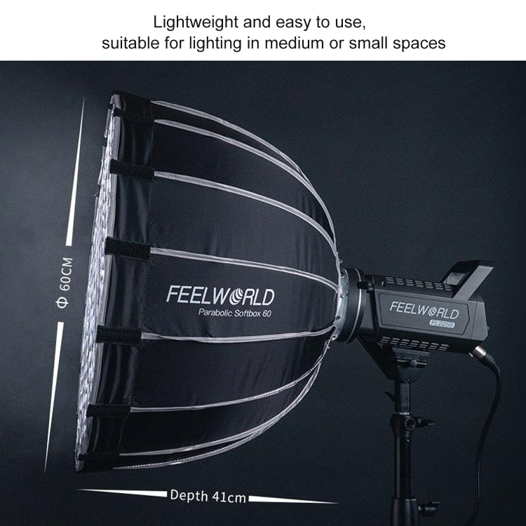 FEELWORLD FSP60 60cm Parabolic Softbox Quick Release Diffuser with Bowens Mount, FSP60 60cm