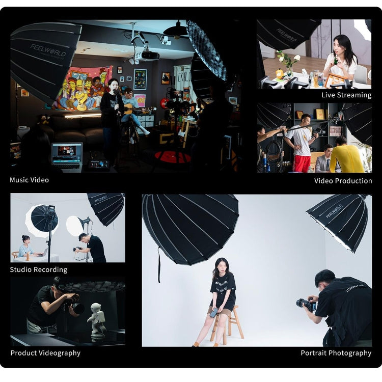 FEELWORLD FSP60 60cm Parabolic Softbox Quick Release Diffuser with Bowens Mount, FSP60 60cm