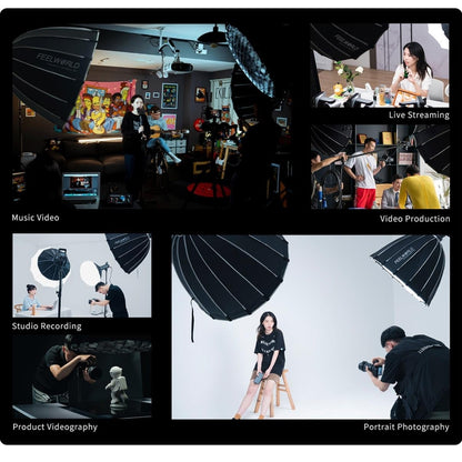 FEELWORLD FSP60 60cm Parabolic Softbox Quick Release Diffuser with Bowens Mount, FSP60 60cm