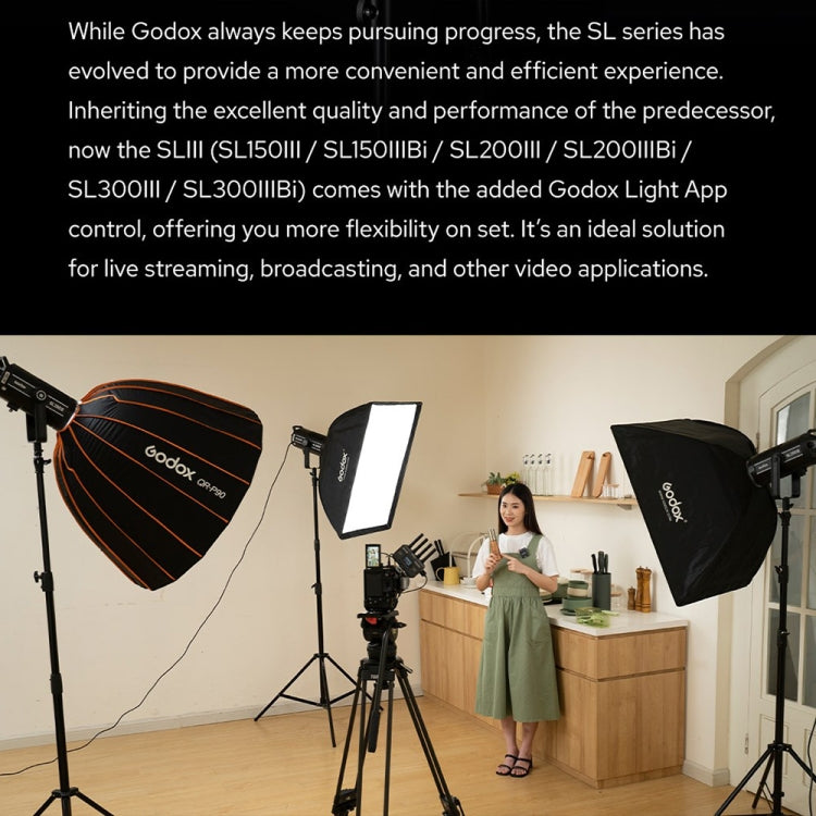 Godox SL200IIIBi 215W Bi-Color 2800K-6500K LED Video Light, SL200IIIBi